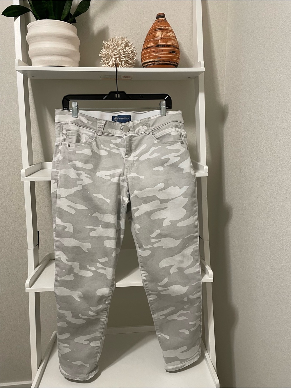 Democracy Gray Camo Ankle Skinny Jeans